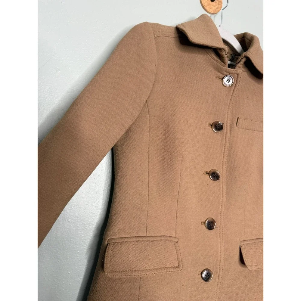J.crew Double Cloth by Manifattura di Carmignano‎ wool long jacket tan